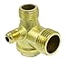 uxcell Air Compressor Check Valve, G1/2 x G3/8 x G1/8 Male Thread (21mmx16mmx10mm), 3 Way Pneumatic Brass Valve