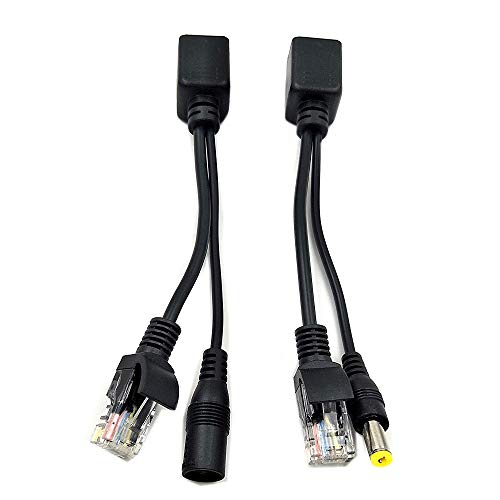 Poyiccot 1 Pair Passive PoE Injector and Splitter Kit with 5.5x2.1 mm DC Power Adaptor Connector,Black - Thumbnail 7
