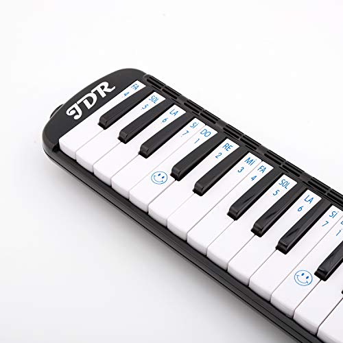 JDR Melodica instrument 37 Keys Piano Style Keyboard Standard Tone with 2Ã—Mouthpiece 2Ã—Tube Music Book Case for Kids Music Gift