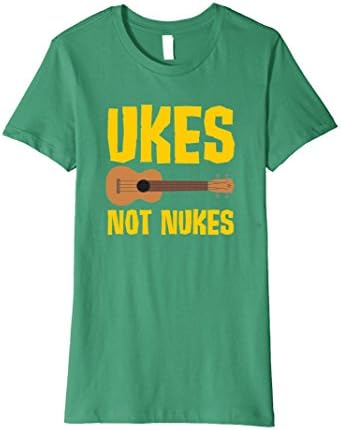 Women's Ukes Not Nukes T-Shirt Small Kelly Green