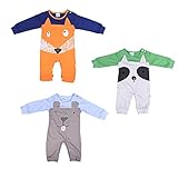 AJia Baby Boy Romper Cute Animal Shapes Clothes 3 Color for 3-24 Months Boys