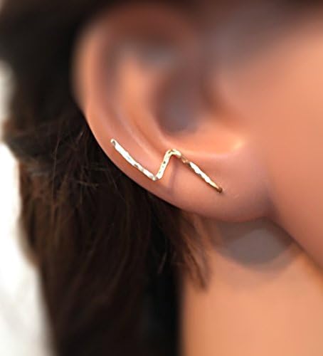 Ear Climber Earring Crawler Pin Cuff Gold Silver Rose Gold