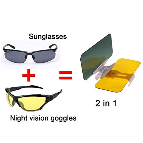 Car Sun Visor Extender Anti Glare Blocker HD Day Night Driving Visor Glare Sun Shield Tinted Lens Blocker Car Extender Visor Sunscreen Extendable Visor for Car Sun Windshield Glare Blocking Visor