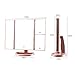 Shao Vanity Mirror for Makeup with 21 LED Lights, 3X /2X/1X Magnifying Trifold Mirror, Touch Screen Light up Control, Double Power Supply,180 ° Adjustable, Tabletop Cosmetic Lighted Mirror, Rose Gold
