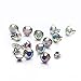 100 Sets Cz Colorful Crystal Rivets Silver Color Spots Studs Double Cap for DIY Leather-Craft (AB Crystal, 6MM)