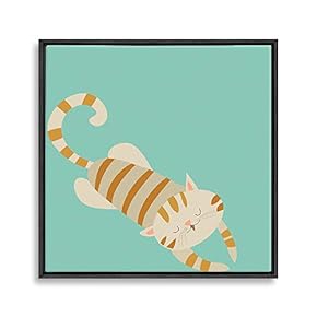 Framed Canvas Wall Art for Living Room, Bedroom Cute Cartoon Cats Canvas Prints for Home Decoration Ready to Hanging - 16x16 inches