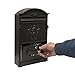 ALEKO USMB-05BK Elegant Wall Mounted Mail Box with Retrieval Door, 2 Keys and Bolts, Black
