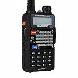 Baofeng Black UV-5R V2+ Plus (USA Warranty) Dual-Band 145-155/400-480 MHz FM Ham Two-way Radio, Improved Stronger Case, Enhanced Features