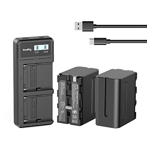 SMALLRIG Ladegerät Battery Ersatzbatterien (2 Stück) 7800mAh für NP-F970