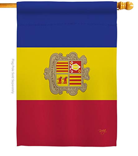 Breeze Decor H108319 Andorra World Nationality Decorative Vertical House Flag,…