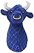 TrustyPup Tough 'N Fun Bull Squeaky Plush Dog Toy, Chew Guard Technology - Blue, Medium