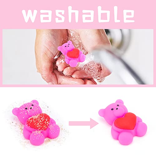 LovesTown 30PCS Valentines Day Mochi Squishy Toys, Mini Kawaii Squishies Stress Relief Fidget Toys for Valentine\'s Day Goodie Bag Fillers Party Favors
