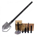 Multi-Function Military Folding Snow Shovel Camping Shovel and Tactical Waist Pack,30 Inch Ultralight multitool Shovel for Camping, Hiking, Trekking, Gardening,Fishing,Backpacking,Car Emergency