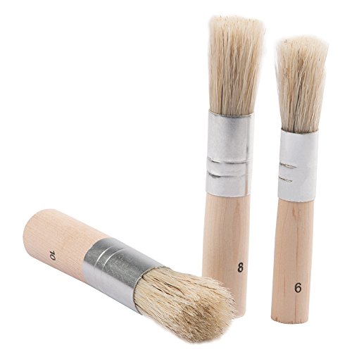URlighting Stencil Brushes Set(3 Pcs) Natural Bristle Art Painting Brushes Perfect for for Acrylic Painting, Oil Painting, Watercolor Painting, Stencil Project, DIY Art Crafts
