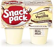 Snack Pack Vanilla Flavored Pudding, 4 Count Pudding Cups (12 Pack)