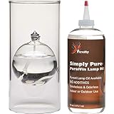 Firefly Modern Transcend Clear Glass Oil Lamp Gift Set is a Unique Gift for Women - The Bliss Oil Candle Appears to Float in the Hurricane Candle Holder - Includes 16 oz. Smokeless Lamp Oil and a F
