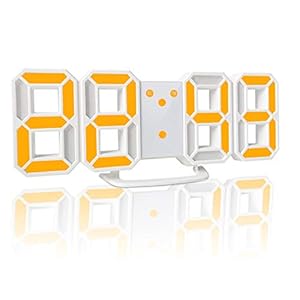 YABAE デジタル時計 LEDデジタル 目覚まし時計 時計 壁掛け 3D led wall clock AL-02-Y