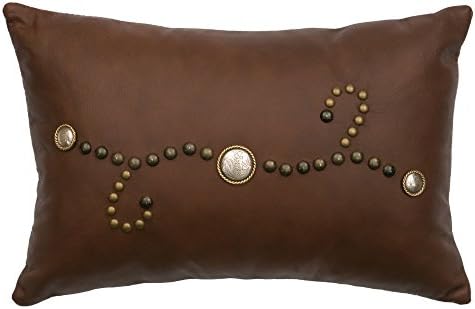 Accessory Leather with Decorative Conchos and Studs Pillow