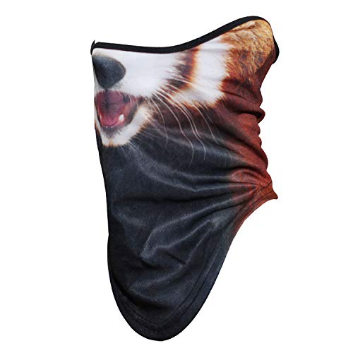JIUSY 3D Animal Neck Gaiter Neck Warmer Windproof Face Mask Windproof Protection Cover for Ski Snowboard Snowmobile Cycling Motorcycle Riding Halloween Party Outdoor Men Women Funny Red Panda