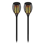 Solar Lights, ZZSY Waterproof Flickering Flames Torches Lights Outdoor Landscape Decoration Lighting Dusk to Dawn Auto On/Off Security Torch Light for Garden Patio Deck Yard Driveway (2 pack)