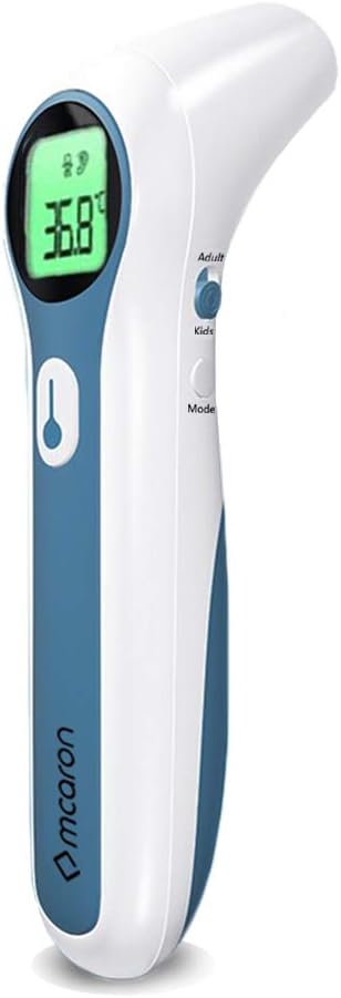 Medical Forehead and Ear Thermometer for Baby, Kids and Adults - Infrared Digital Thermometer with Fever Indicator - CE and FDA Approved