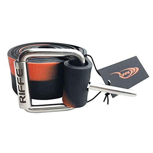 Riffe Marseilles Rubber Weight Belt w/SS Buckle - Black Orange