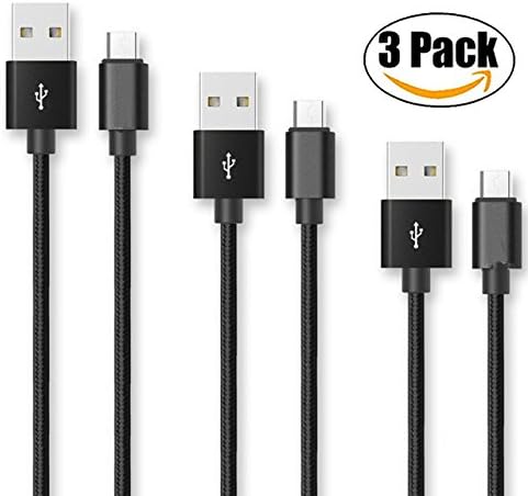3 Pack 6.6ft Charger Cables for Moto G5 Plus, Fire Tablets Kindle eReaders, Compatible Galaxy S7 S6 S5, Note 5, Tab E, Extra Long Wire Data Cords HTC, Nexus, LG, Xbox, PS4, Smartphones, MP3, Tablet