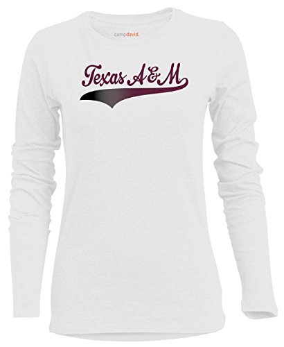 Camp David NCAA Texas A&M Aggies Women's BFF 2 Long Sleeve Crew Neck Tee, Medium, White