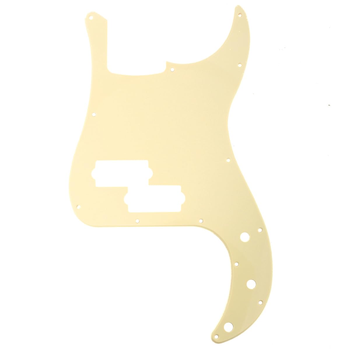 Musiclily 13 Hole P Bass Pickguard for Fender American/Mexican Standard Precision Bass,1Ply Cream