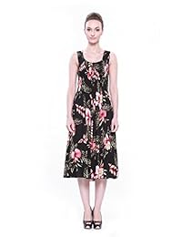 Vestido luau elástico hawaiano sin mangas para mujer en rafelsia