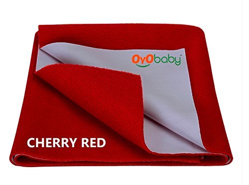 OYO BABY - Waterproof Bed protectors for Kids / Babies / incontinence / Hypoallergenic / Anti-slip / Crib Sheets / Pads / Diaper changing pad cover / liners â€¦ (Medium - ( 100cm X 70cm), Red)