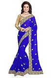 Mirchi Fashion Women's Embroidery Party Wear Indian Traditional Saree Royal Blue