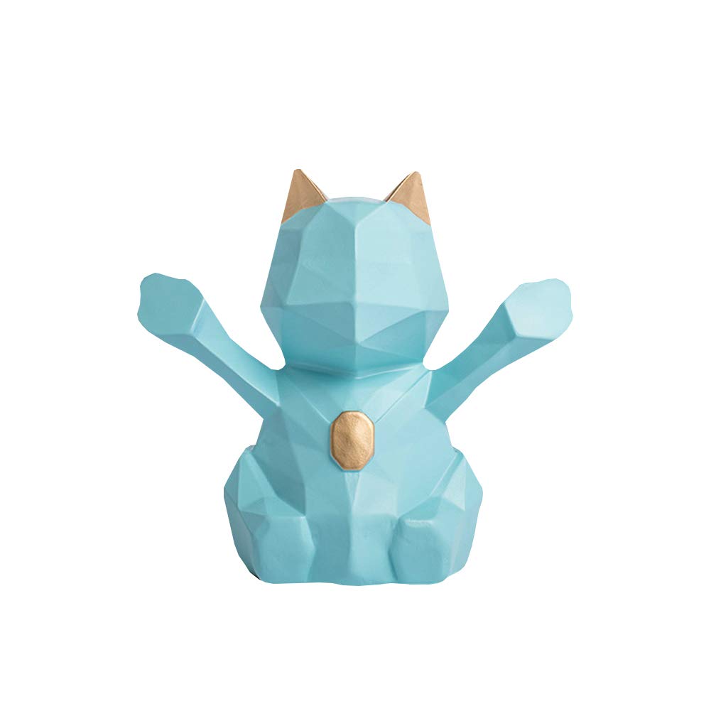 100 正規品 貯金箱 樹脂 Meybabks 子供 大人用 装飾 B07kjmhcdv 猫 無地 貯金箱 貯金箱 グリーン 装飾オーナメント 幾何学模様 幸運 シンプル ユニークな記念品 待望 Www Aiq Aiq Com Mx