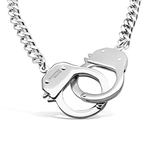 Handcuff necklace in stainless steel by silver phantom …