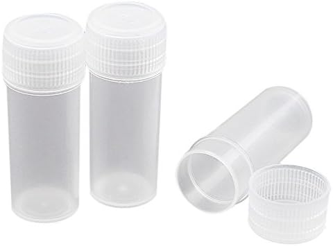 TOOGOO(R) 50x Plastic Sample Bottle 5ml Test Tube Lab Small Vial Storage Container + Lid