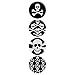 Skull Stickers (100ct) 4 Cool Designs, 1 1/2