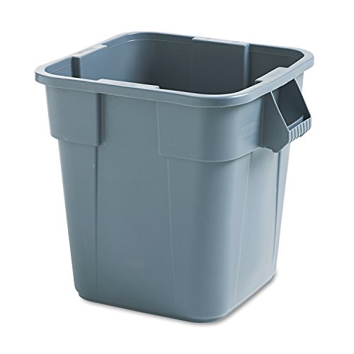 Rubbermaid Commercial FG352600GRAY LLDPE Square Brute 28-Gallon Trash Can without Lid, Gray