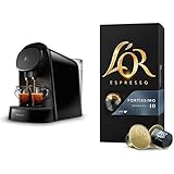 Pack Philips L'OR Barista LM8012/60 - Cafetera compatible con cápsula individual/doble, 19 bares presión, depósito 1L, color negro + L'Or Espresso Fortissimo 5 paquetes 10 cápsulas