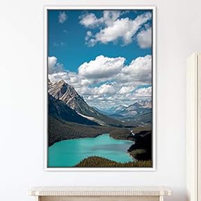 signwin Framed Canvas Mountain Lake View Global Landscape...