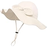 Baby Girl Sun Hat with UPF 50+ Outdoor Adjustable Beach Hat with Wide Brim Bucket Hats