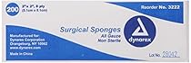 Dynarex Non-Sterile Gauze Sponge, 2x2 Inch, 200 Count