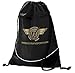 NutraFx Drawstring Backpack Bag Bodybuilding Sports Nutrition Gym Bag Black with White Accent Piping