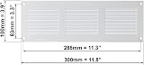 EUROPLAST 300x100mm White Metal Air Vent Grille Cover with Insect Mesh view 2