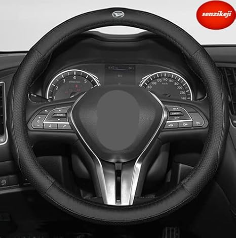 Amazon Senzikeji ダイハツ Daihatsu ステアリングカバー ハンドルカバー 本革 ホイールカバー アクセラ デミオ 軽自動車 Mサイズ 内装品 高級 牛革 専車ロゴ ヘッドレイヤー牛革 メッシュデ ザイン 38cm ブラック レッド ブルー ベージュ 並行輸入品 ブラック