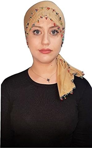 Solid Color Summer Scarf Turkish Traditional Yazma Hijab Head Wear Hand Made Wooden Bead Croched Edging (5)
