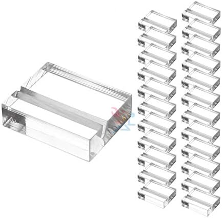 OnFireGuy24pcs Place Card Holder Display Stands | 1.25" Acrylic Card Holders for Wedding Place Cards Table Numbers Product Labels Slotted Card Stands