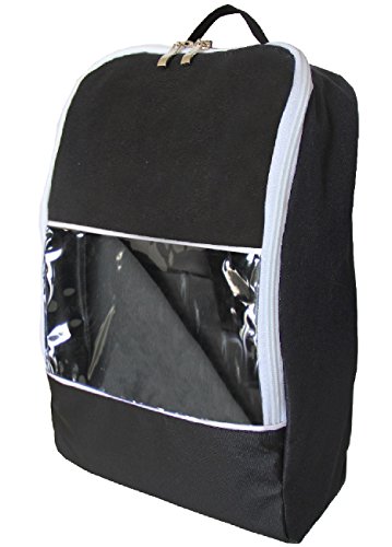 Misslo waterproof travel shoe bag with clear window (black)