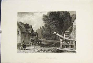 Original Old Antique Victorian Print Antiquité C1852 De