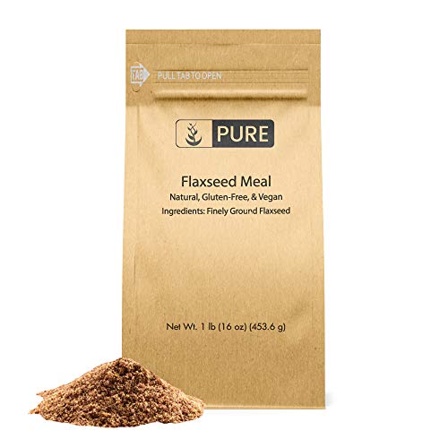 Flaxseed Meal (1 lb) by Pure Organic Ingredients, Vegan Egg Replacement, Nutritional Boost, Thickening & Binding Agent Used in Cooking/Baking, Eco-Friendly Packaging