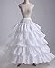 Wantdo Women's Bridal 4 Full Hoops 5 Ruffles Petticoat Hoop Skirt One Size White